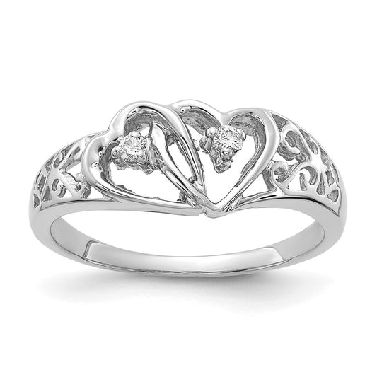 High-Quality 14K White Gold VS Diamond Heart-Shaped Ring - Stylish Value Design