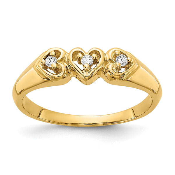 14K Gold AA Diamond Heart Ring - Style GR1-1021366