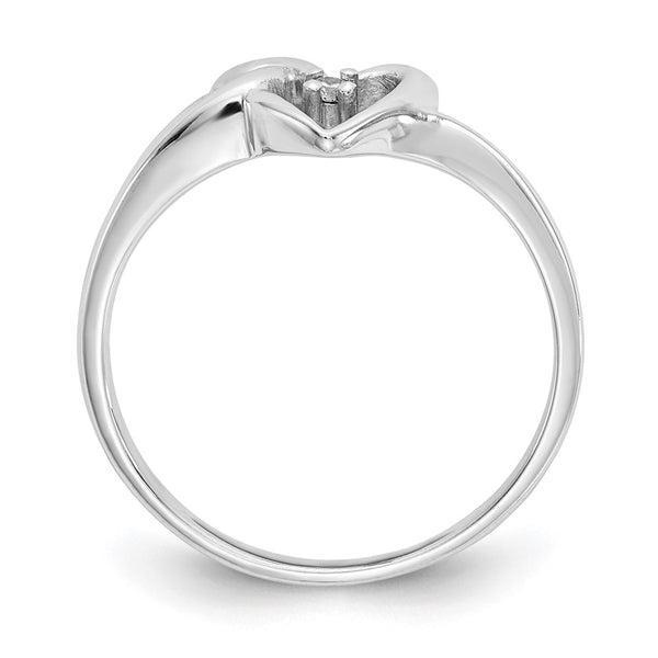 Shop 14K White Gold Polished Heart Ring with AA Diamonds - Stylish Luxury!