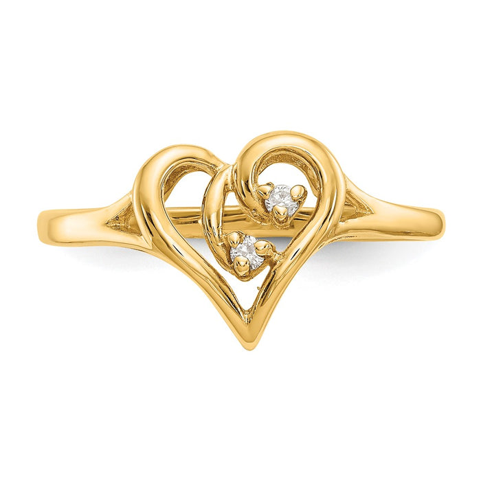 Shop Stylish 14K Gold AAA Diamond Heart Ring - Luxury Design, Great Value-4