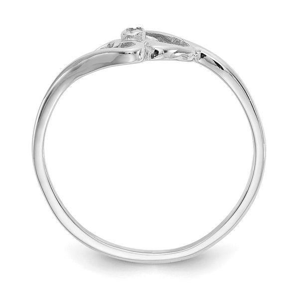 Buy Exclusive 14K White Gold Polished Heart Ring with AA Diamonds - Stylish Value!