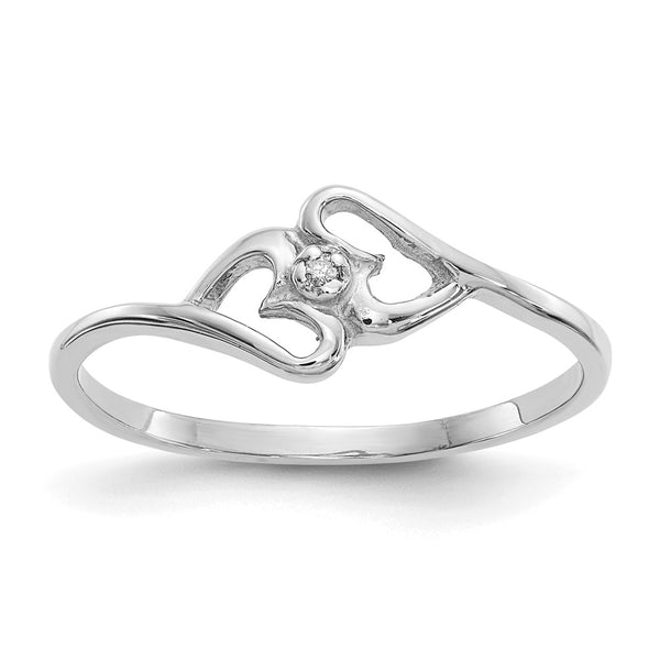 Buy Exclusive 14K White Gold Polished Heart Ring with AA Diamonds - Stylish Value!