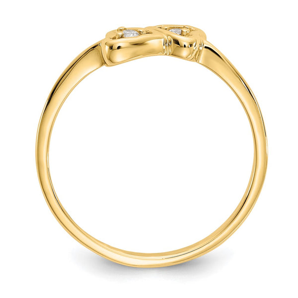 Buy Exclusive 14K Gold Polished Heart Ring with AA Diamonds - Stylish Value