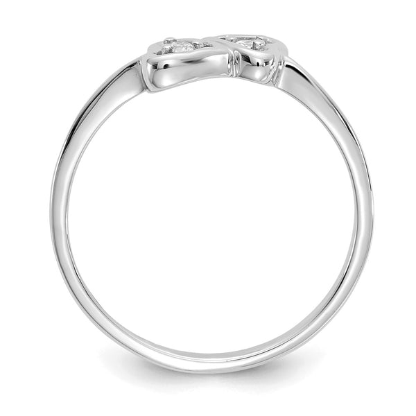 High-Quality 14K White Gold Heart Ring with AA Diamonds - Stylish Value!