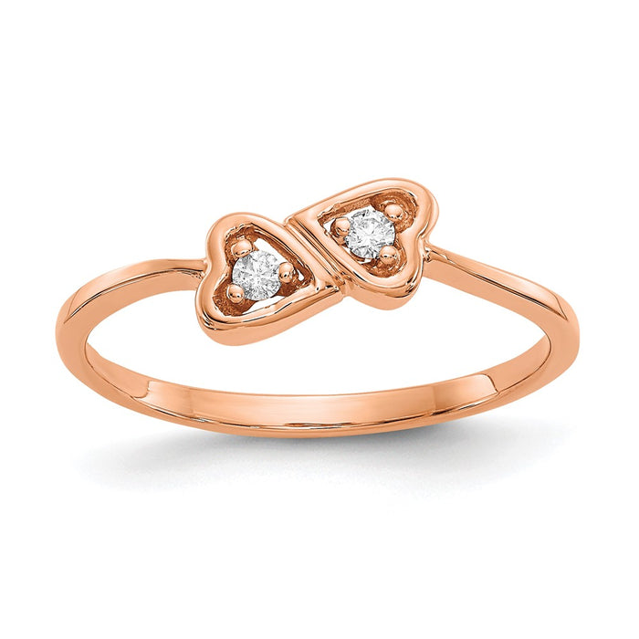 Buy Stylish 14K Rose Gold Diamond Heart Ring - Affordable Luxury Jewelry-1