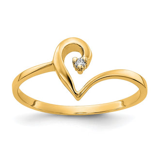 Buy Stylish 14K Polished Heart Ring with AA Diamonds - Affordable Luxury