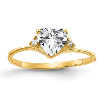 Buy Exclusive 14K Gold 6mm Heart-Shaped Cubic Zirconia Ring - Luxury Value!