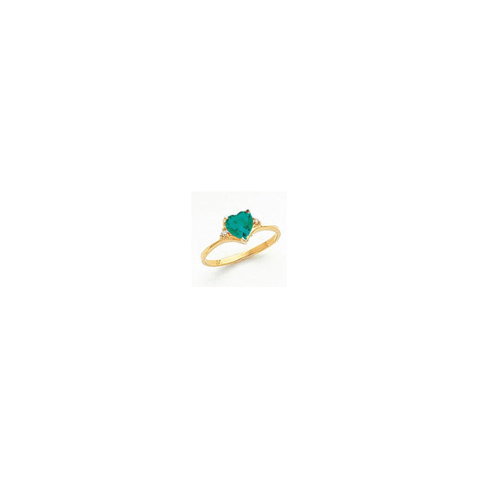 Buy Stylish 14K Gold 6mm Heart Mount St. Helens AA Diamond Ring