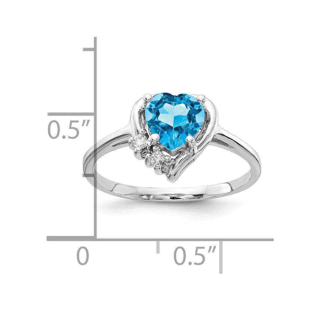 High-quality 14K Gold Blue Topaz & Diamond Ring - Stylish & Affordable Gemstone