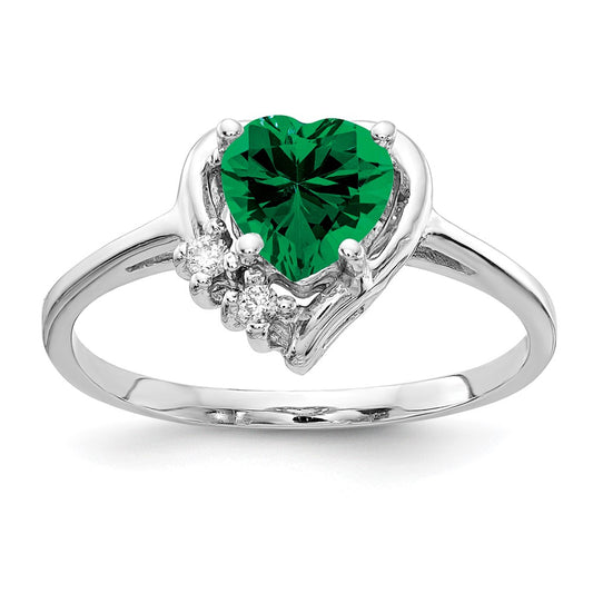 Buy 14K White Gold 6mm Heart-Shaped AAA Diamond Ring - Stylish Luxury Piece