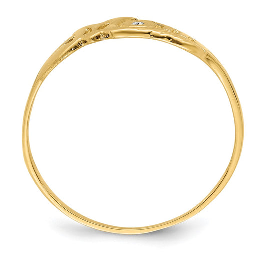High-Quality 14K Gold AA Diamond Mother's Ring - Stylish & Affordable Luxury