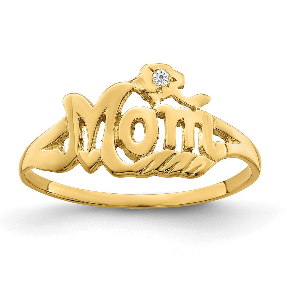 High-Quality 14K Gold AA Diamond Mother's Ring - Stylish & Affordable Luxury