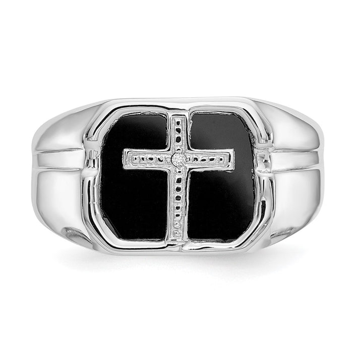 Shop Stylish Men's 14k White Gold Ring with AA Diamonds - 8mm, Affordable Luxury-4