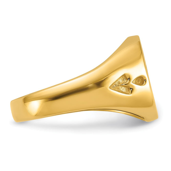 Buy Stylish 14K Men's Polished Masonic Ring - Grooved Design, Affordable Luxury!-8