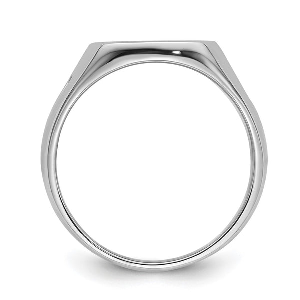 Men's 14K White Gold Masonic Ring - Grooved