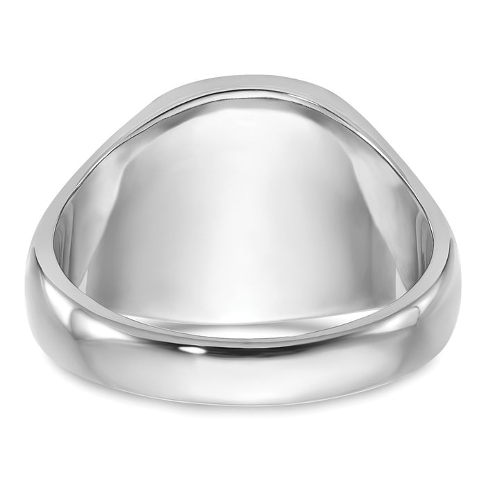 Exclusive Men's 14K White Gold Masonic Ring - Stylish Polished Finish & Grooved Design-6