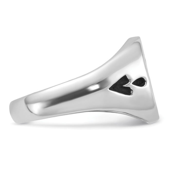Exclusive Men's 14K White Gold Masonic Ring - Stylish Polished Finish & Grooved Design-9