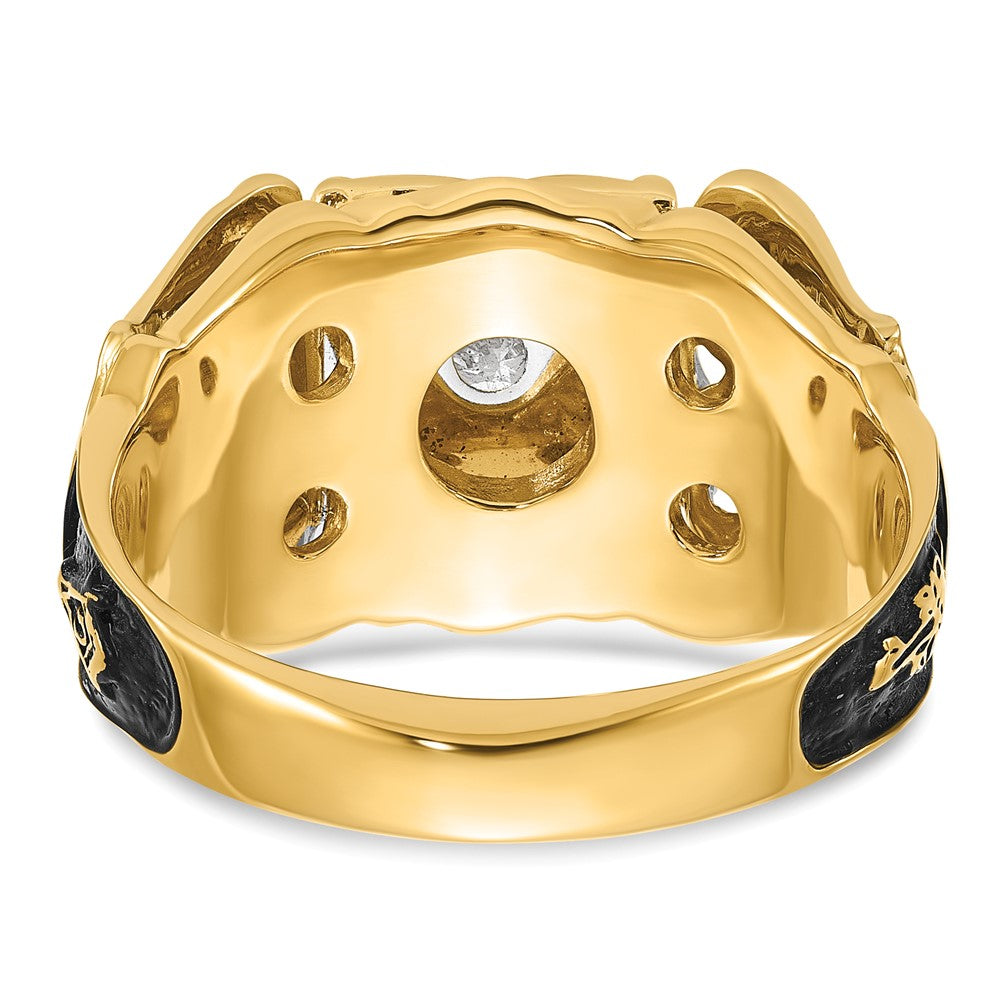 Shop Exclusive 14K Two-Tone Men's Masonic Ring with Diamond & Enamel Finish