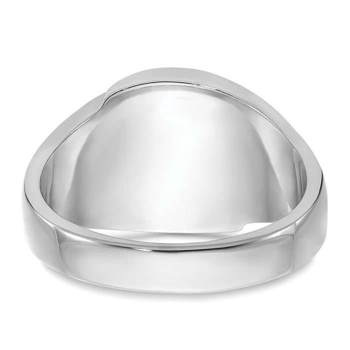 Exclusive Men's 14K White Gold Masonic Ring - Stylish Design with Imitation Blue Spinel Accent-6