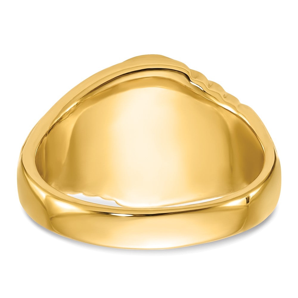 Exclusive 14K Men's Polished & Textured Masonic Ring with Oval Onyx - Stylish Value