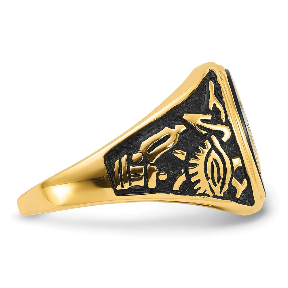 Shop Exclusive 14K Men's Masonic Ring with Onyx Stone, Stylish Finish