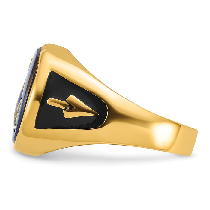 Buy Exclusive 14k Men's Masonic Ring | Polished Finish & Blue Spinel Value-4