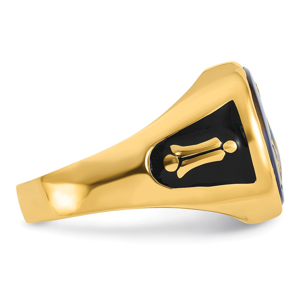 Buy Exclusive 14k Men's Masonic Ring | Polished Finish & Blue Spinel Value