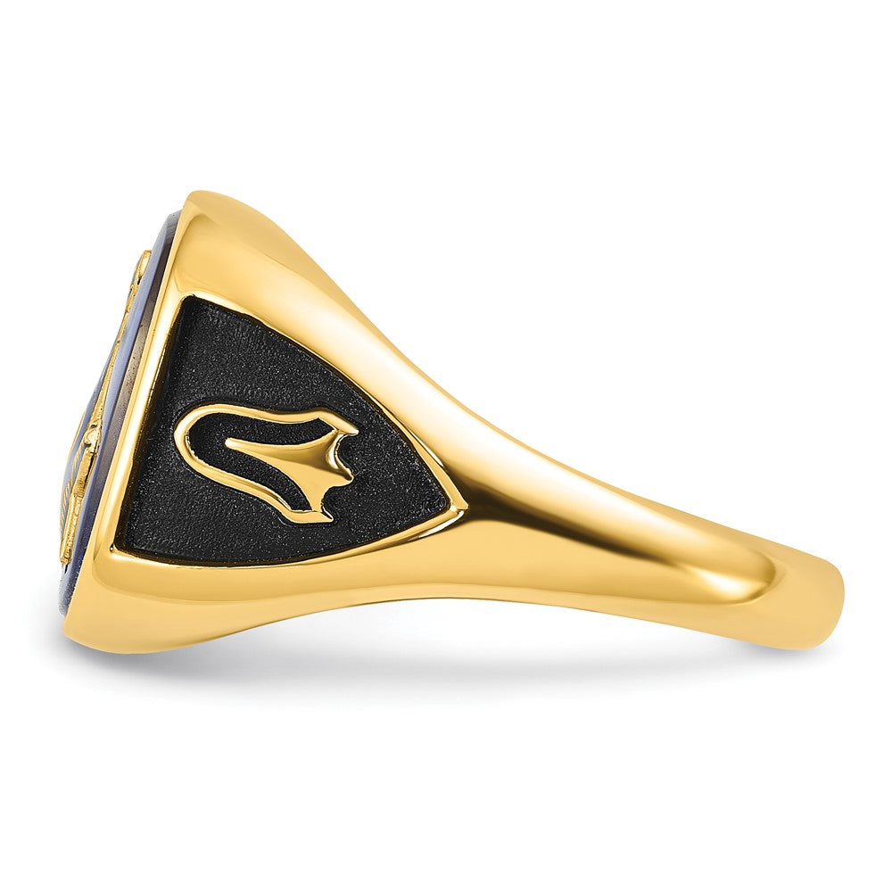 Buy Exclusive 14K Men's Masonic Ring - Polished, Antiqued, Textured Finish, Stylish Imitation Blue Spinel