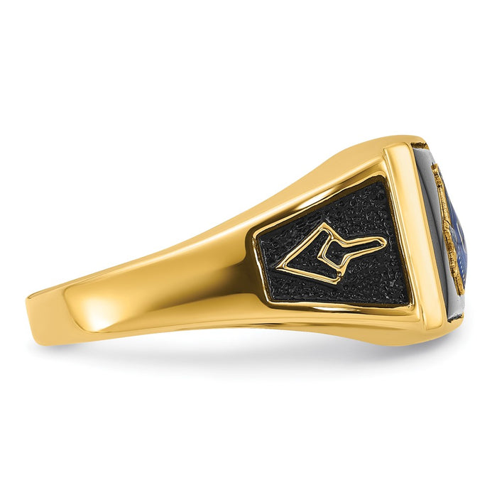 Buy High-Quality 14K Men's Masonic Ring with Onyx Accents - Stylish Value-8