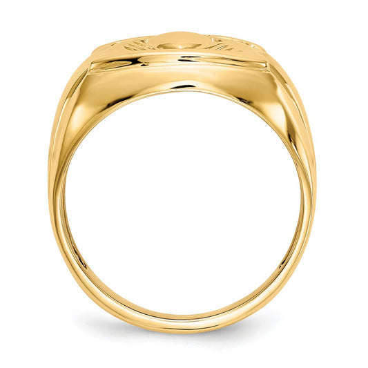 Buy Exclusive 14K Gold Men's Claddagh Ring with AA Diamonds & Onyx - Stylish Choice!