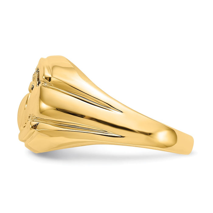 Buy Exclusive 14K Gold Men's Claddagh Ring with AA Diamonds & Onyx - Stylish Choice!-3