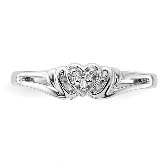 Shop 14K White Gold AAA Diamond Heart-Shaped Ring - Stylish & Affordable Luxury-4