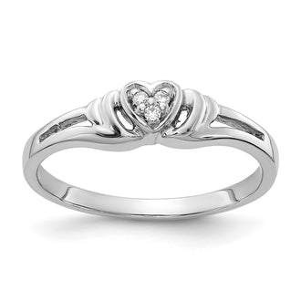 Exclusive 14K White Gold Heart Ring with AA Diamonds - Stylish Luxury Design