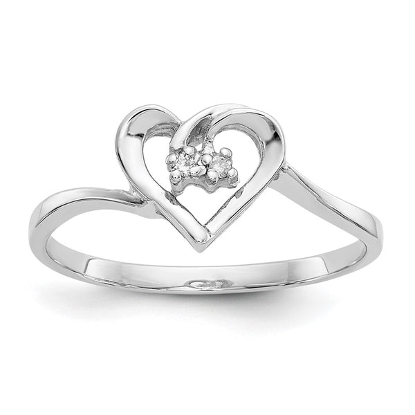 Exclusive 14K White Gold Heart Ring with AA Diamonds - Stylish Luxury Value