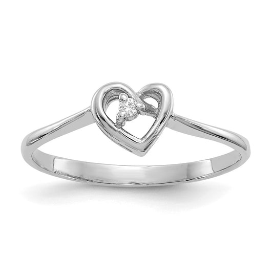 Shop Designer 14K White Gold AAA Diamond Heart-Shaped Ring - Stylish Value!