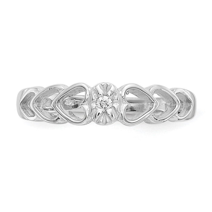 Shop 14K White Gold AAA Diamond Heart-Shaped Ring - Stylish Luxury Jewelry-4