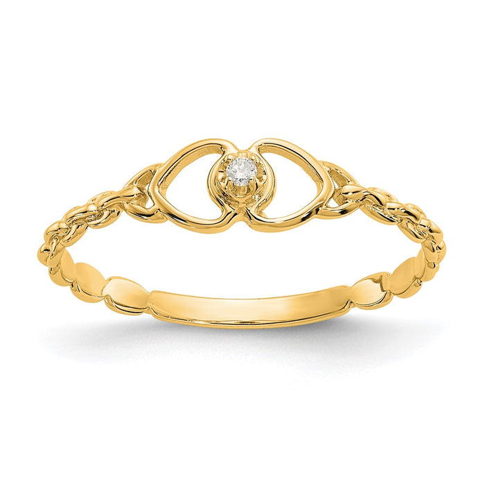 Buy Exclusive 14K White Gold Heart-Shaped Ring with VS Diamonds - Stylish Elegance-1