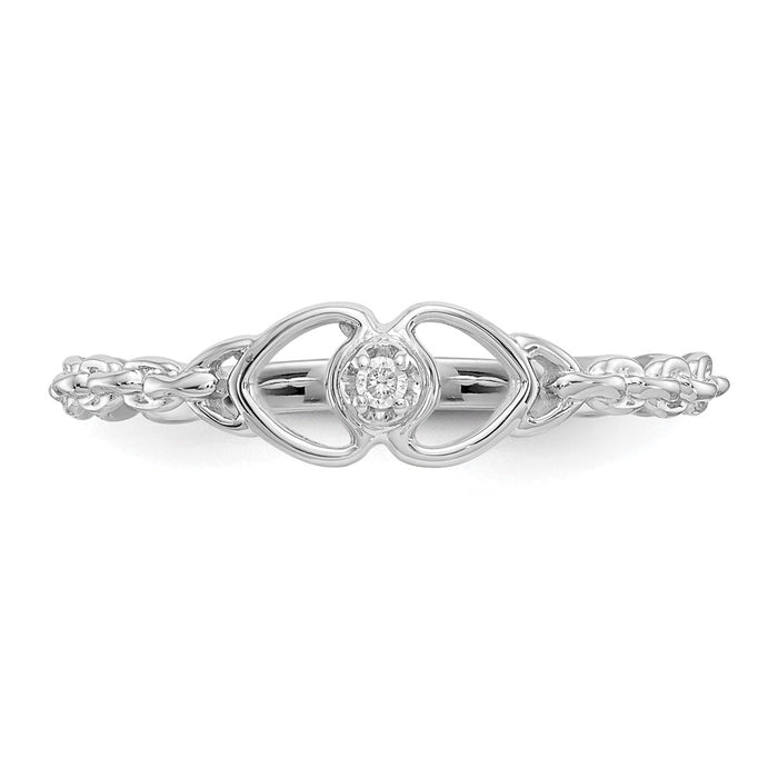 Shop Exclusive 14K White Gold AAA Diamond Heart-Shaped Ring - Stylish Elegance-4