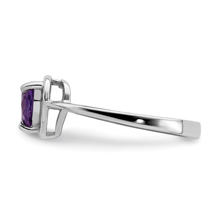 Shop Exclusive 14K White Gold Amethyst Ring - 6mm Heart-Shaped Luxury Design-3