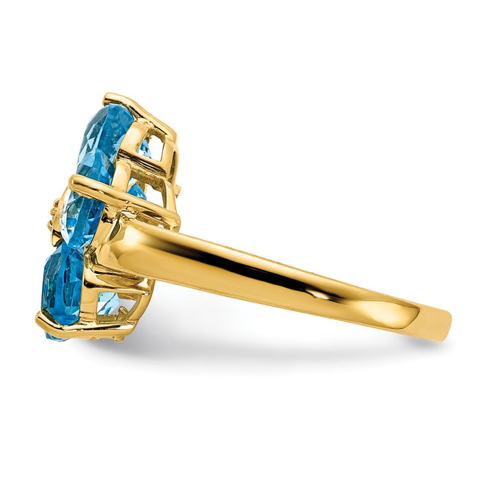 Buy Exclusive 14K Gold Heart-Shaped Blue Topaz & VS Diamond Ring | 6mm-4