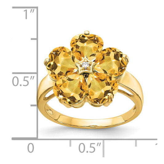 Shop Exclusive 14K Gold 6mm Heart-Shaped Citrine & VS Diamond Ring - Stylish Value
