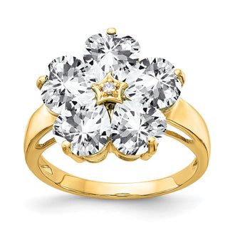 Shop Exclusive 14K Gold 6mm Heart-Shaped CZ Diamond Ring | Luxury Value!