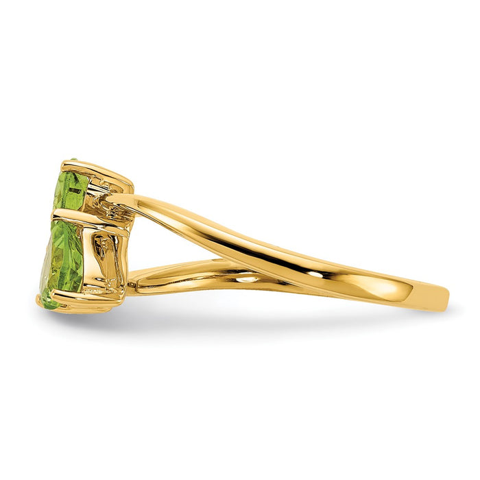 Buy Stylish 14K Gold 5mm Heart-Shaped Peridot Ring - Affordable Luxury!-4