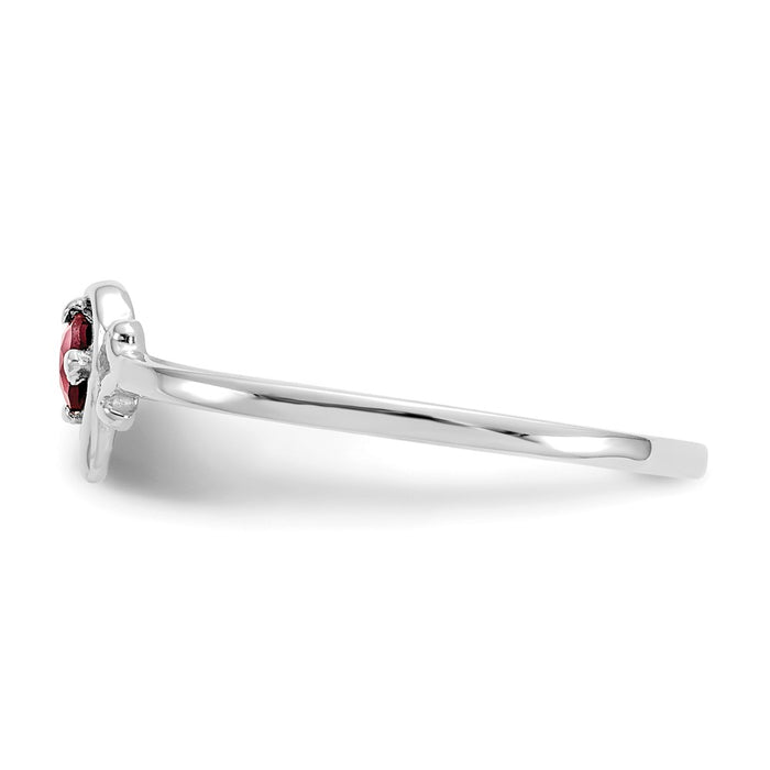 Buy Stylish 14K White Gold Heart Ring with Garnet Birthstone - Affordable Luxury-3