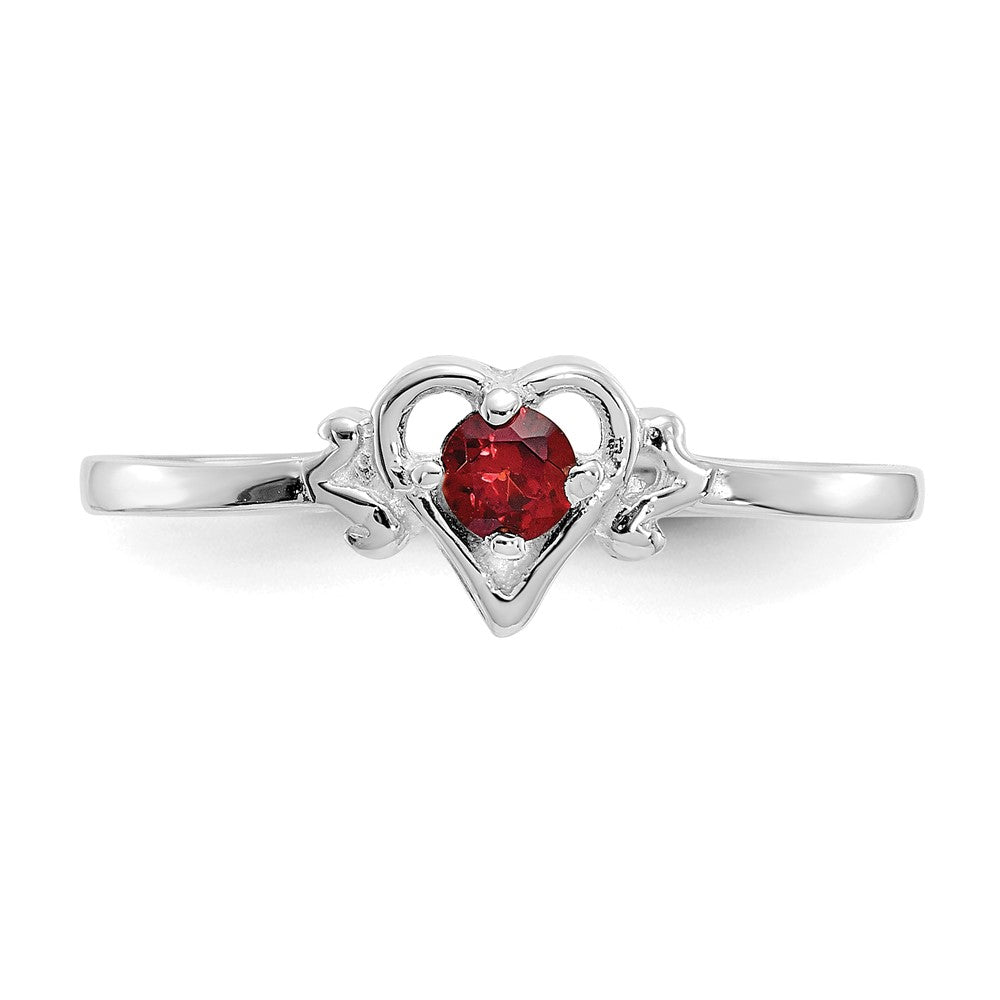 Buy Stylish 14K White Gold Heart Ring with Garnet Birthstone - Affordable Luxury