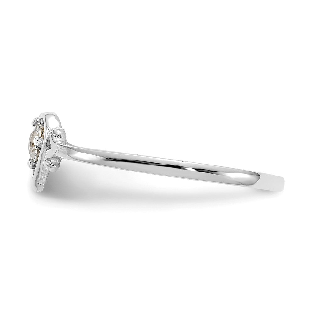 Shop Stylish 14K White Gold Heart Ring with Aquamarine - Affordable Luxury