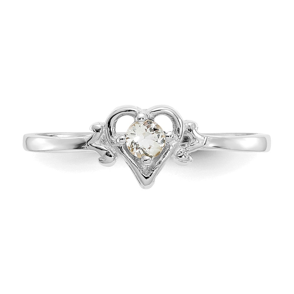 Shop Stylish 14K White Gold Heart Ring with Aquamarine - Affordable Luxury