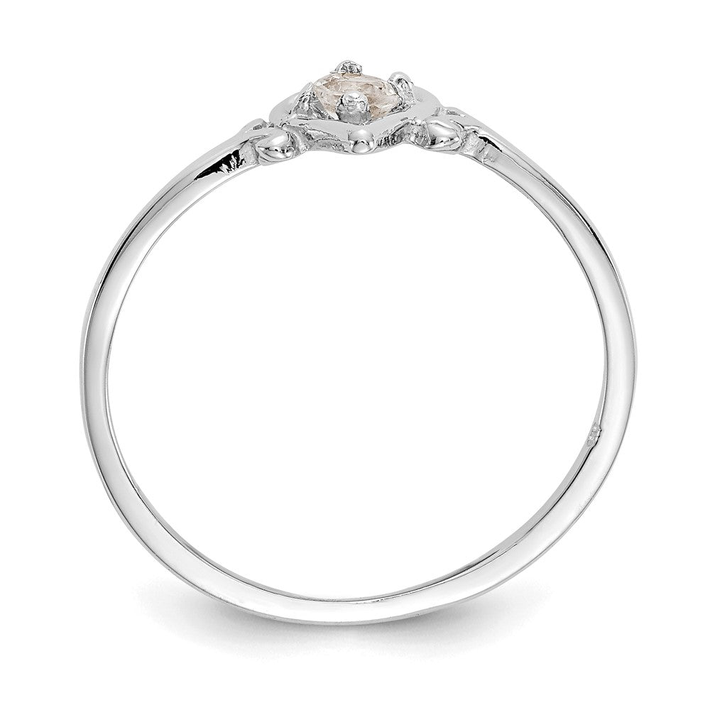 High-Quality 14K White Gold Heart Ring with White Topaz | Affordable Luxury