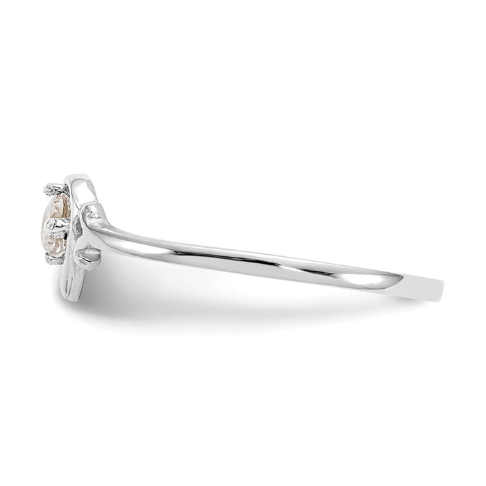 High-Quality 14K White Gold Heart Ring with White Topaz | Affordable Luxury-3