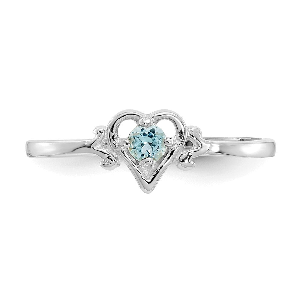 Exclusive 14K White Gold Heart Ring with Blue Topaz - Stylish Value!